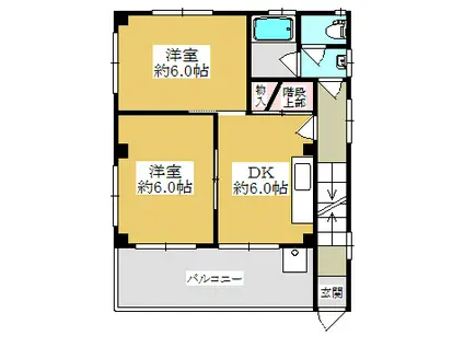 甲子園ファイブII(3LDK/2階)の間取り写真