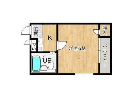 とのき第2ビル(1K/2階)の間取り写真