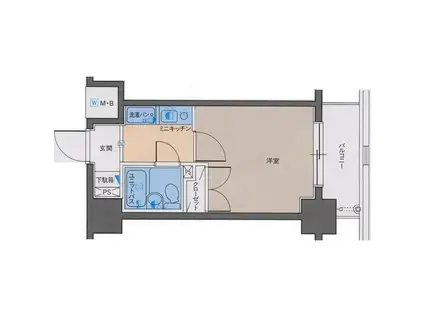 パレ・ドール月島(1K/7階)の間取り写真