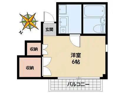 メゾン水谷(1K/2階)の間取り写真