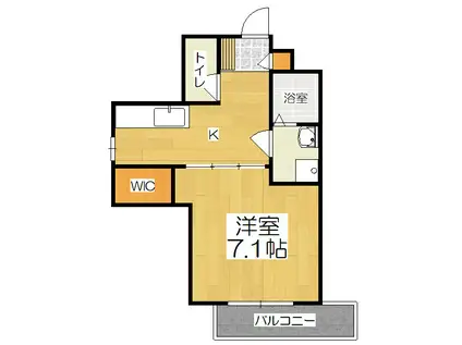 PALACE-N-御陵(1K/3階)の間取り写真