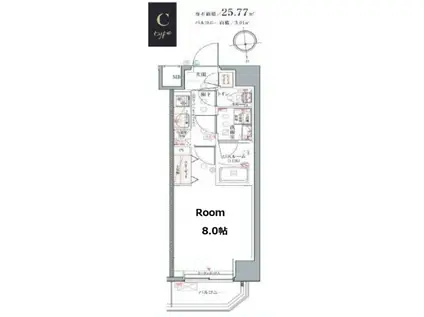 クレヴィスタ中野(1K/6階)の間取り写真