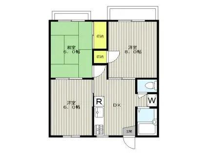 ホーレストハイムヨコミゾ(3DK/1階)の間取り写真