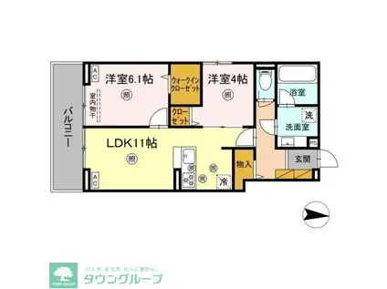 D-KUUTIO(2LDK/3階)の間取り写真
