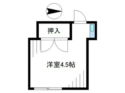 鶴岡荘(ワンルーム/2階)の間取り写真