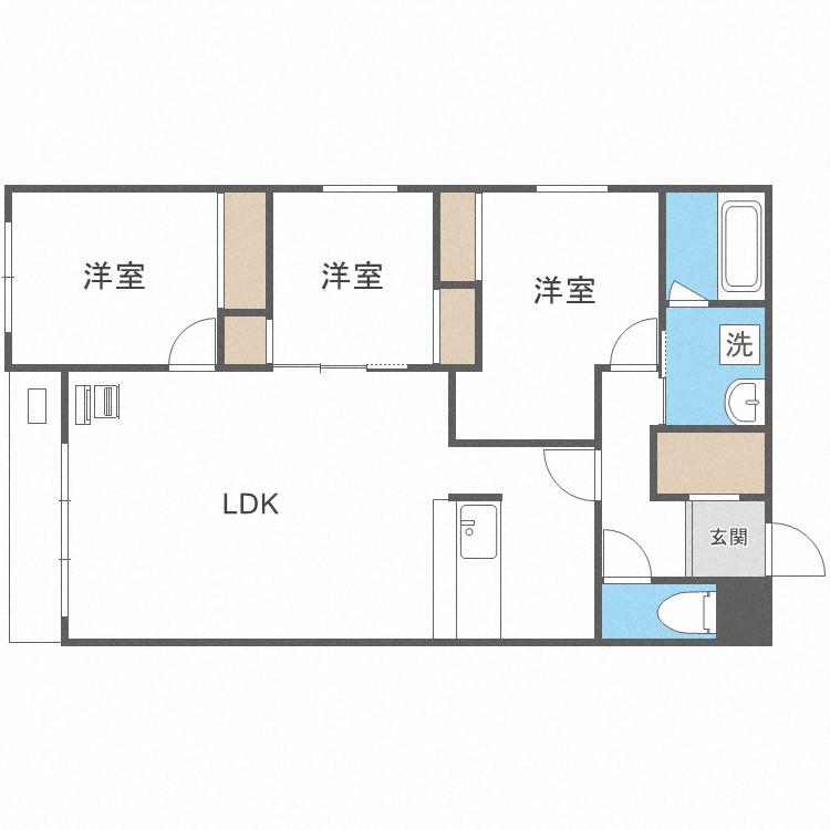 SANSEVIERIA714(3LDK/3階)の間取り写真