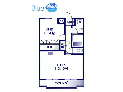 エルンテ・オーシモ(1LDK/1階)の間取り写真