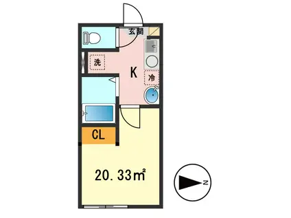 アルマ西小岩(1K/3階)の間取り写真