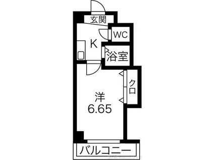 ベルメゾン千里山(1K/1階)の間取り写真