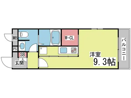 シャーメゾンMV‐II(1K/4階)の間取り写真