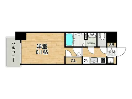 S-RESIDENCE大和田ALINE(1K/5階)の間取り写真