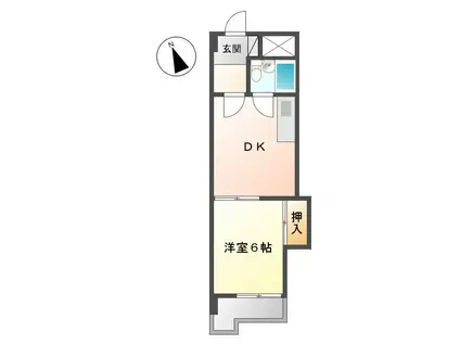 サンシャインビル南館(1DK/5階)の間取り写真