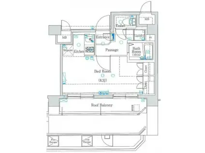 ブランノワール早稲田(ワンルーム/6階)の間取り写真
