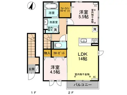 GRAN CHATEAU V(2LDK/2階)の間取り写真