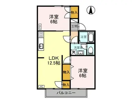 セラヴィーー高尾台(2LDK/2階)の間取り写真