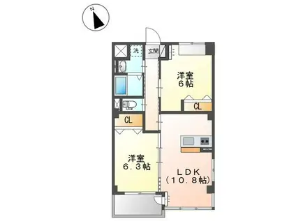 サンパレスVIII(2LDK/3階)の間取り写真