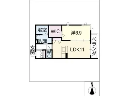 LIFE橘一丁目(1LDK/3階)の間取り写真