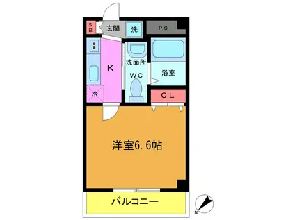 セボンシュー(1K/2階)の間取り写真