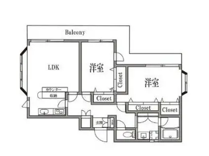 O Z PIARE(2LDK/2階)の間取り写真