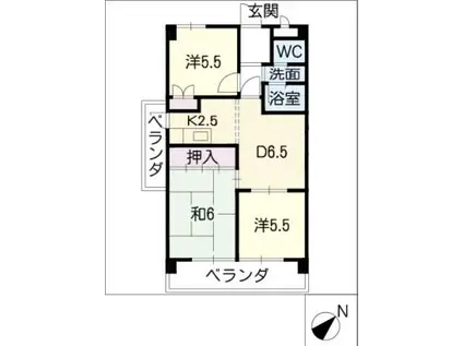 フェステ菊屋第6(3DK/3階)の間取り写真