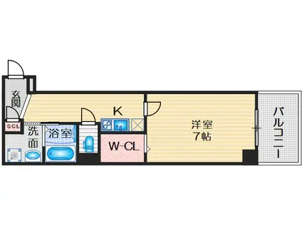 アルバス 関大前(1K/5階)の間取り写真