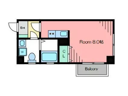 ダージリンコート下北沢(ワンルーム/2階)の間取り写真