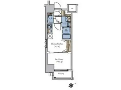 エスティメゾン大森(1DK/12階)の間取り写真