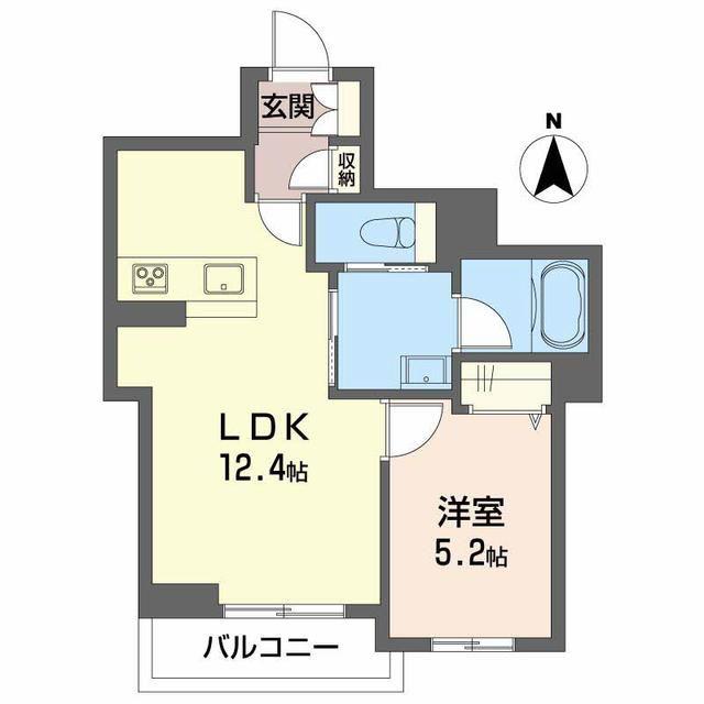 SPINEL(1LDK/3階)の間取り写真