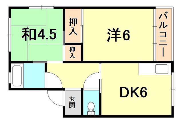 川崎マンション(2DK/3階)の間取り写真