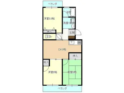 パークヒル20番館(3DK/3階)の間取り写真