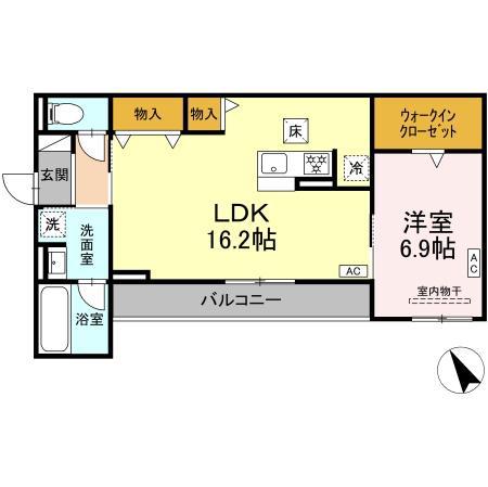アビタシオンL(1LDK/1階)の間取り写真