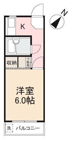 サニーハイツ宮脇(1K/3階)の間取り写真