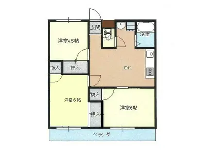 プレステージヒルズ(3DK/3階)の間取り写真