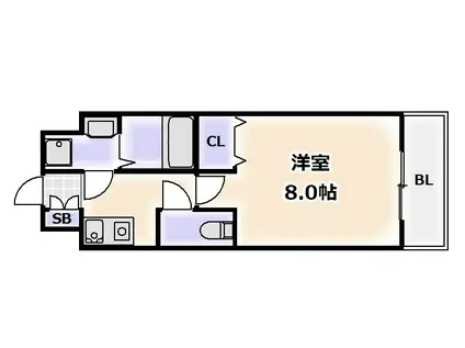 フレイランス NAMBA PLACE(1K/5階)の間取り写真