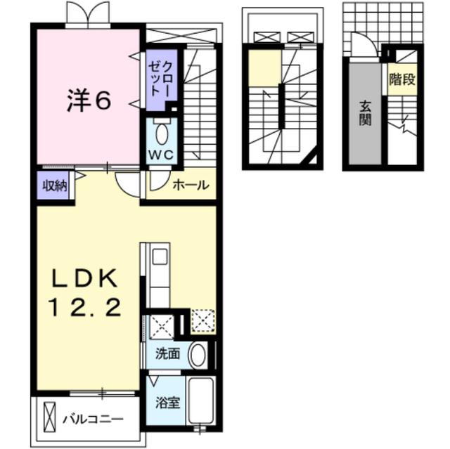 チャオ ジェノバ(1LDK/3階)の間取り写真