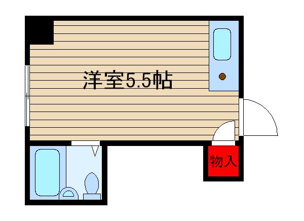 堀江グリーンハイツ(ワンルーム/3階)の間取り写真