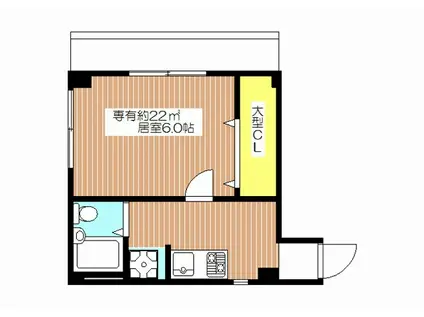 フルリフォーム中セロームUCHIYAMA(1K/3階)の間取り写真