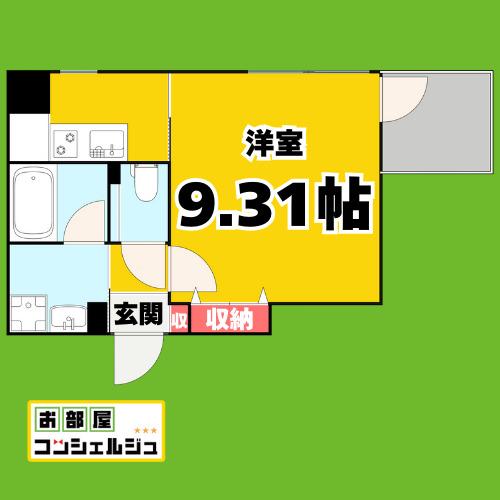 プランベイム滝子通(1K/2階)の間取り写真