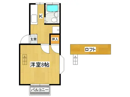 パールハイム松栄(1K/2階)の間取り写真