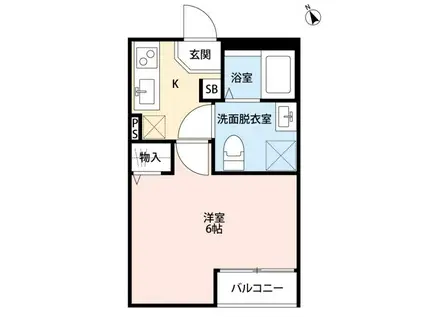 ブリックハウス(1K/1階)の間取り写真