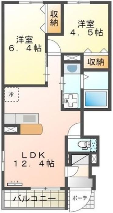 ARK II(2LDK/1階)の間取り写真