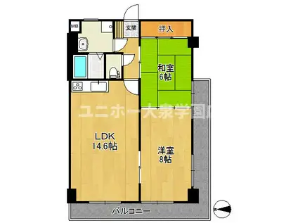フリーダム光が丘II(2LDK/6階)の間取り写真