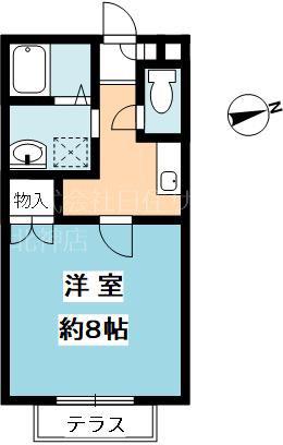 VILLA西山(1K/1階)の間取り写真