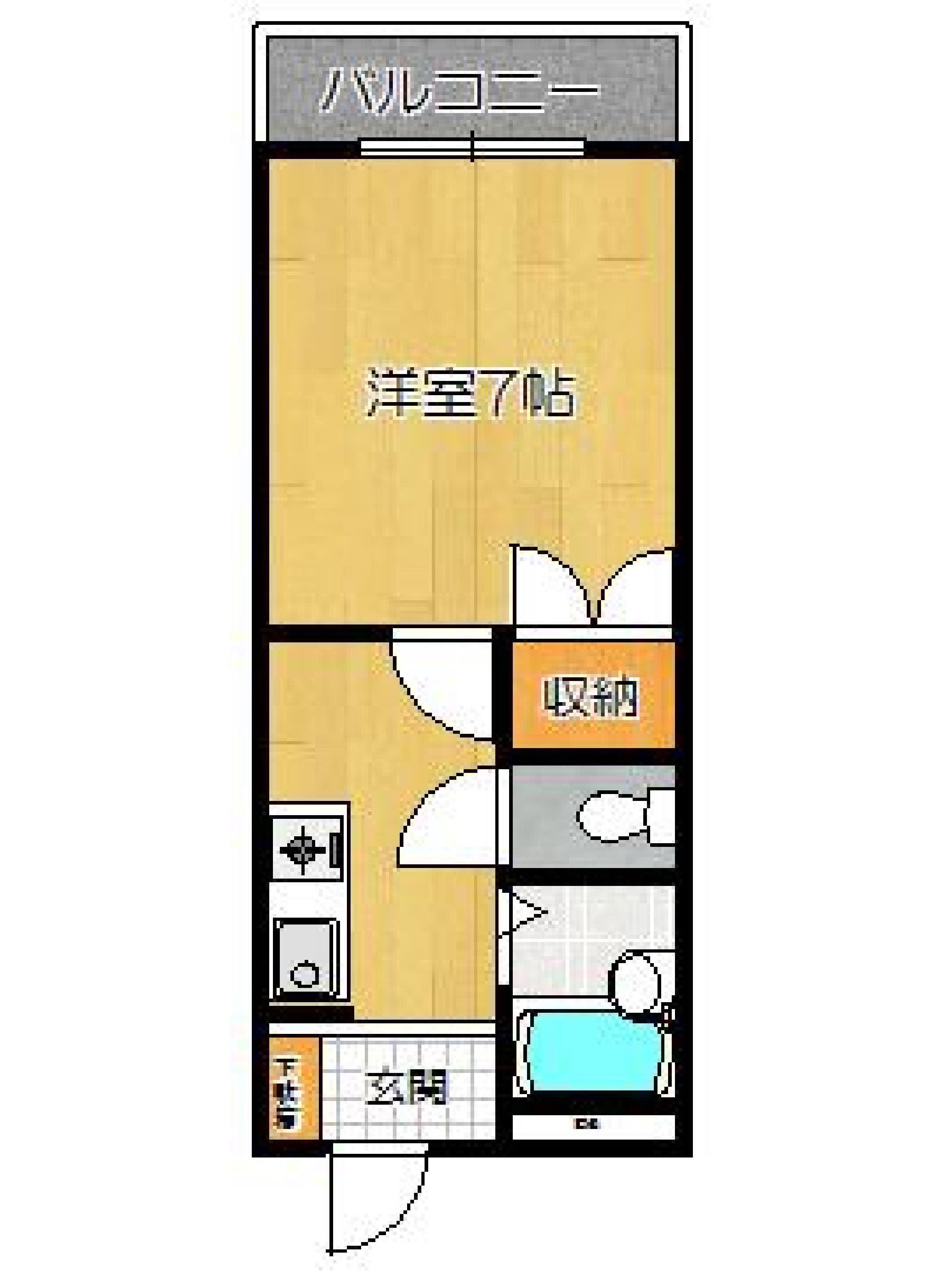 コンフォート長尾(1K/2階)の間取り写真