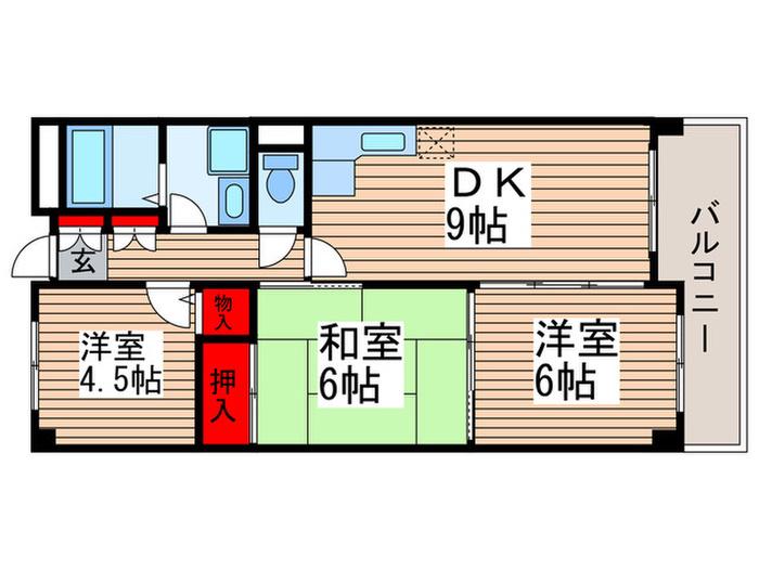 アーバンパーク行徳(3DK/6階)の間取り写真