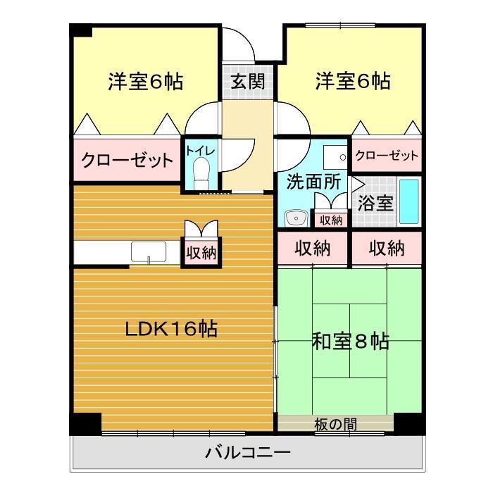 やまもも館(3LDK/2階)の間取り写真