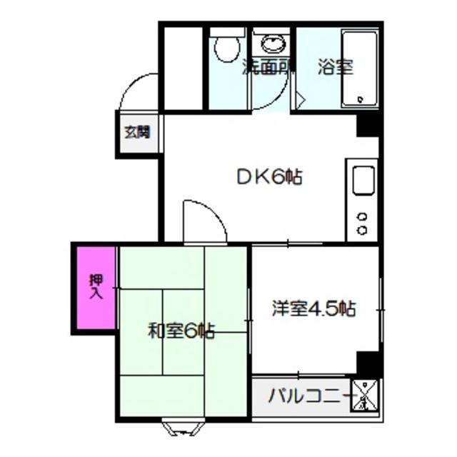 プランドール90(2DK/2階)の間取り写真