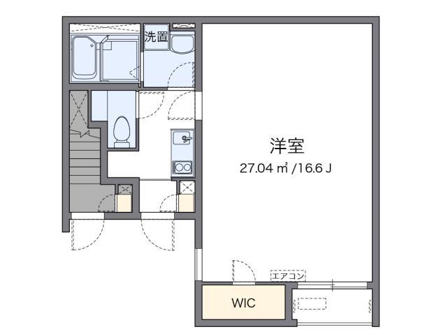クレイノマルイチ(1K/1階)の間取り写真