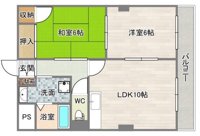 ハイツクレマチス(2LDK/2階)の間取り写真