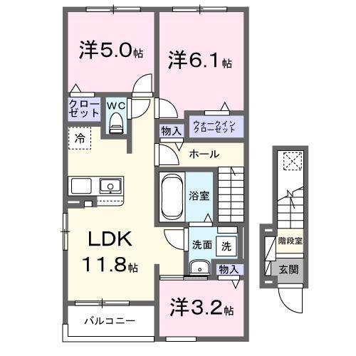 グランデ・ヴェリタ(3LDK/2階)の間取り写真